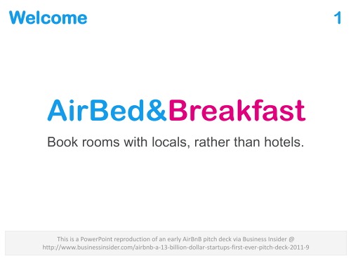 AirBnB Seed pitch deck